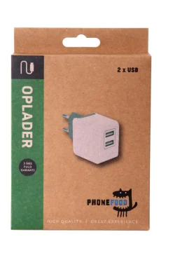 PhoneFood Lader med 2 USB porter | Kabler & Adaptere