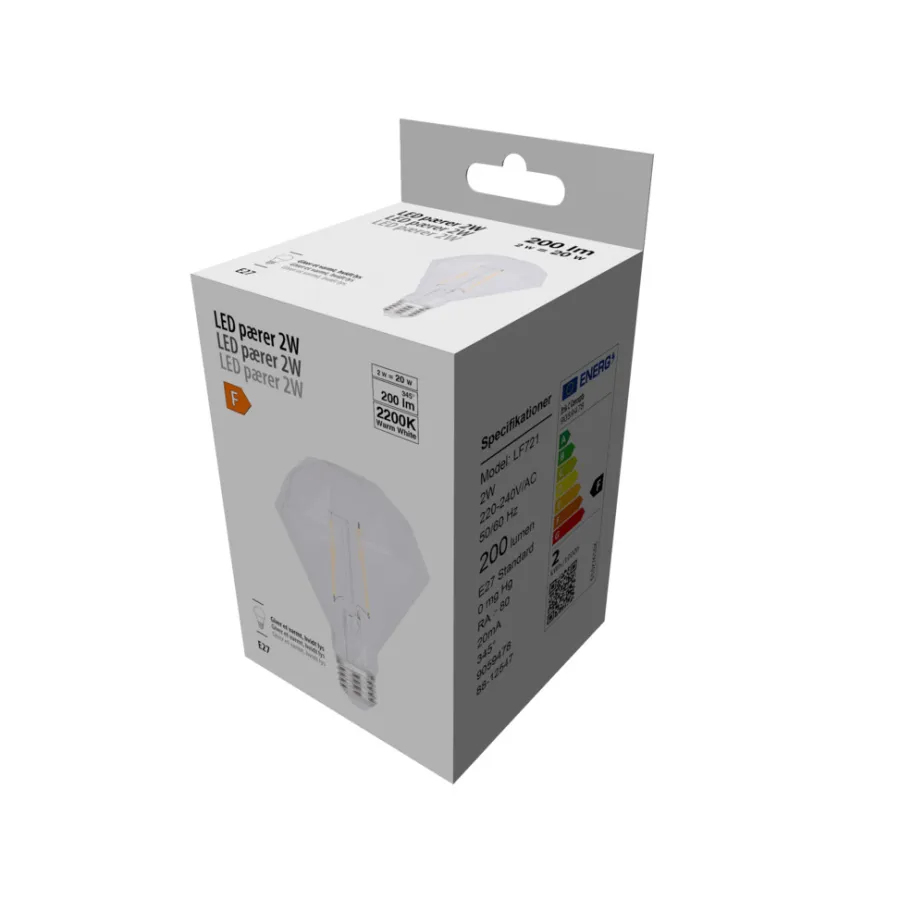 LED-filamentpære diamant 2 W E27 | Led-Pærer