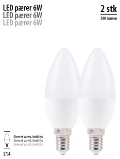 LED-kertepærer 5 W E14 - 2 pk. | Led-Pærer