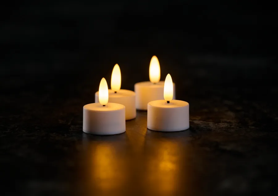 DAY LED-telys m/3D flamme 4 stk. | Dekorativ Belysning - Innendørs