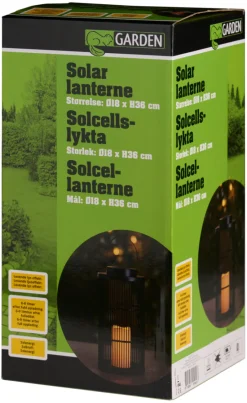 Garden Lykt med solcelle 18 x 18 x 36 cm - ® | Solcellelamper
