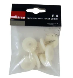 Home it Møbelknotter Ø30 mm hvit plast 8 stk. | Møbelknotter