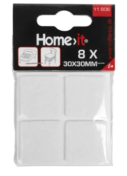 Home it Møbelknotter selvklebende 30 x 30 mm hvit - 8 stk. | Møbelknotter