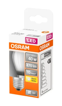 Osram LED Star Classic E27 matt kronepære 3,4 W | Led-Pærer