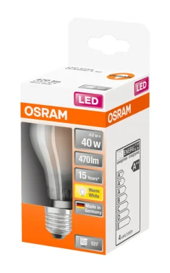 Osram LED Star Classic E27 matt standardpære 4 W | Led-Pærer