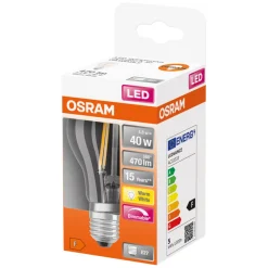 Osram LED Superstar Classic klar standard dimbar E27 5 W | Led-Pærer