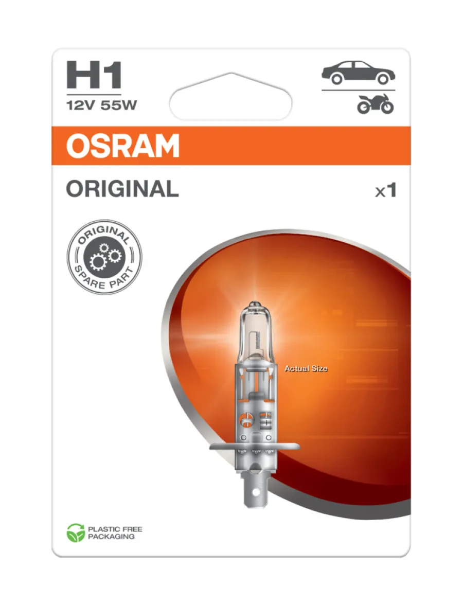 Osram lyspære til bil H1 - 1 stk. | Bilpærer