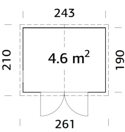 Palmako redskapsbod Aksel 1 - 4,6 m² 243 x 190 cm | Redskapsboder|Hytter & Boder