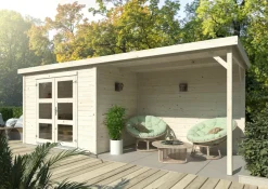 Palmako redskapsbod m/pergola Alma 560 x 184 cm | Redskapsboder|Hytter & Boder