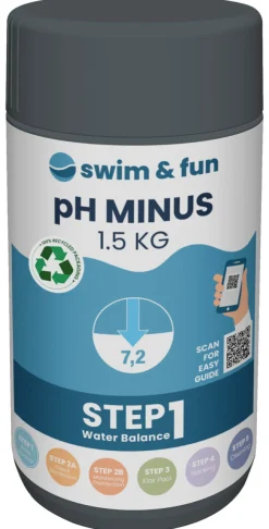 Swim & Fun pH-Minus granulat 1,5 kg - | Bassengtilbehør & Pleie