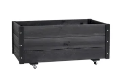 Plantekasse på hjul svart 94 x 54 x 45 cm | Plantebord & Høybed|Drivhustilbehør