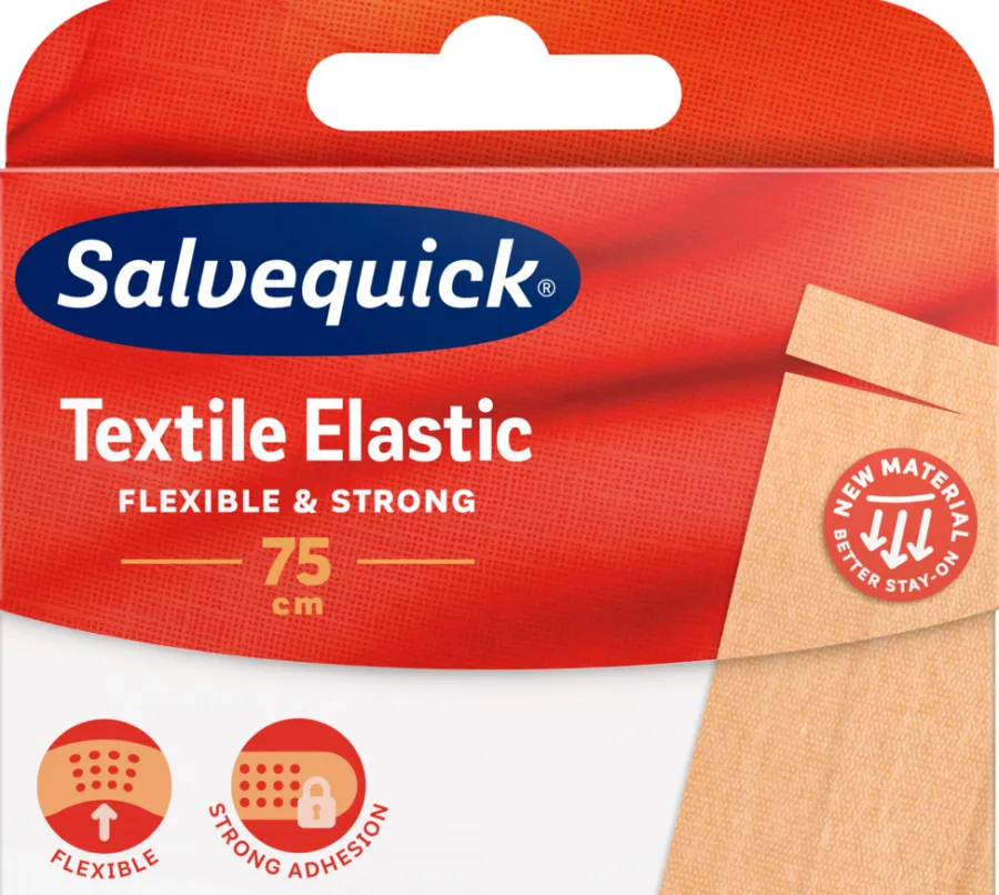 Salvequick Plaster Textile Elastic – 75 cm | Personlig Pleie