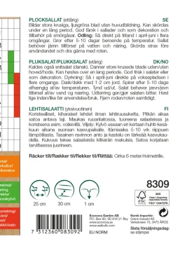 Weibulls Plukksalat økologisk - Salad Bowl | Økologiske Frø|Frø