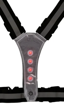 Bikezone Refleksvest med LED svart/grå - | Sykkeltilbehør|Verneutstyr