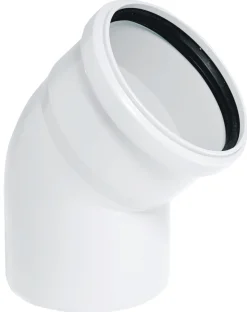 Rørbøyning hvit PP 50 x 45 gr | Avløpsrør