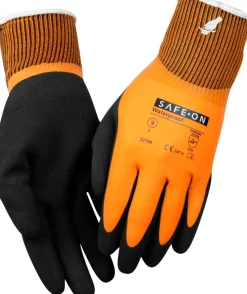 Safe-On vanntette arbeidshansker svart/oransje str. | Arbeidshansker