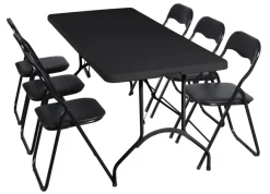 Sammenleggbart bord metall/plast 180 x 75 cm | Telt & Campingmøbler|Hagebord