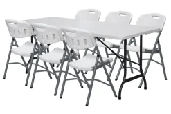 Sammenleggbart bord stål/plast 180 x 75 cm | Telt & Campingmøbler|Hagebord