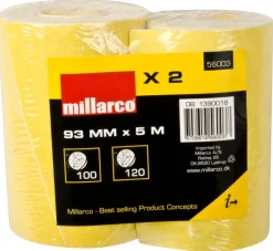 Millarco Sandpapir 2 ruller K100 + K120 | Sandpapir