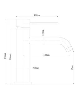 Servantbatteri Slim vinkel messing | Servantbatterier
