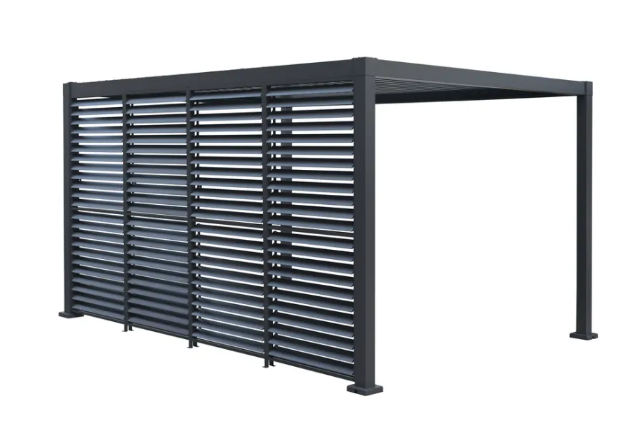 Outfit Sidepanel med justerbare lameller til pergola 4 meter - | Paviljonger & Partytelt
