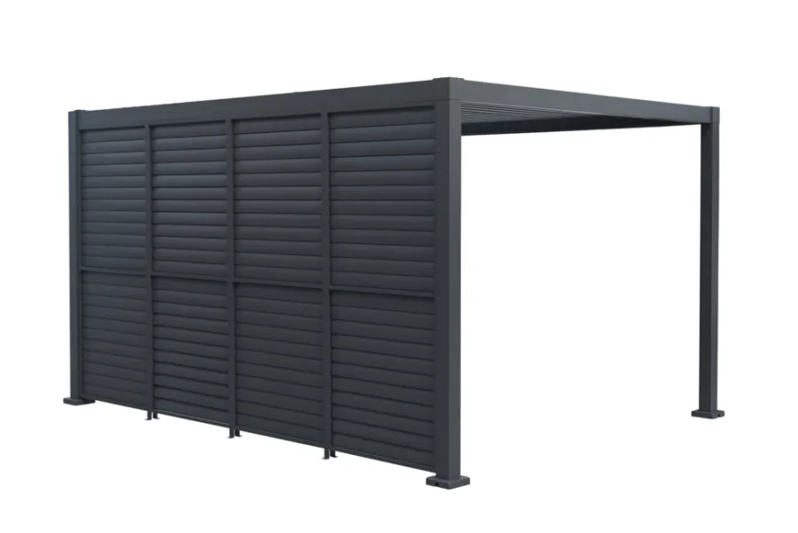 Outfit Sidepanel med justerbare lameller til pergola 4 meter - | Paviljonger & Partytelt