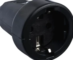 Elworks Skjøtekontakt pvc m/jord svart | Grenuttak & Skjøteledninger