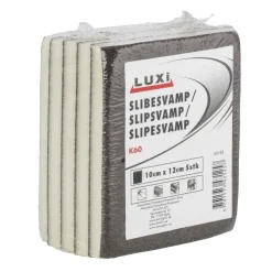 Luxi Slipesvamp korn 60 - 10 x 12 cm - 5 stk. | Sandpapir
