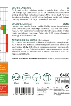 Weibulls Solsikke lav økologisk - Spray mix | Økologiske Frø|Frø