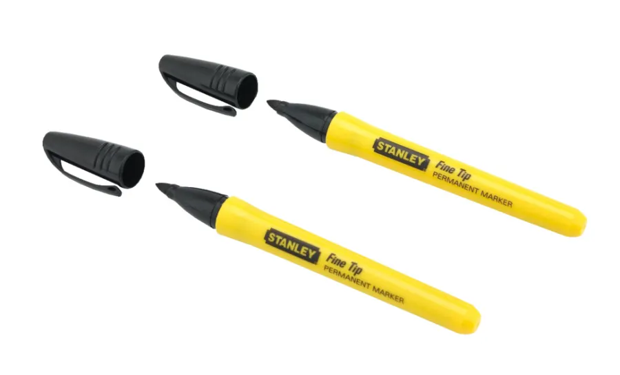 Stanley tusj permanent marker fine tip svart - 2-pk. | Øvrig Håndverktøy|Flytteesker & Tilbehør Til Flytting