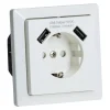 Elworks Stikkontakt 1V enkel m/jord USB | Stikkontakter & Brytere