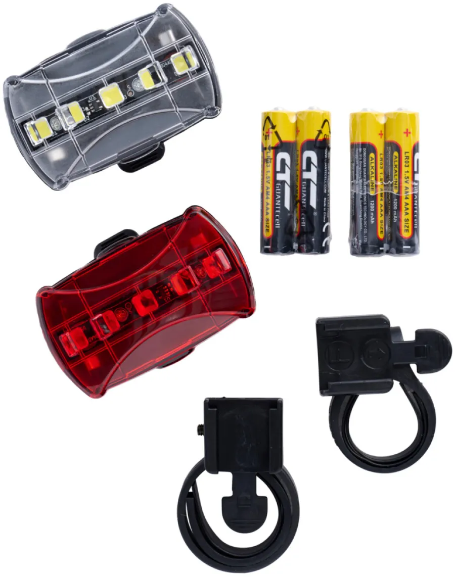 Bikezone Sykkellyktsett LED - | Sykkellykter