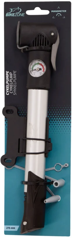 Bikezone Sykkelpumpe mini m/manometer | Sykkelreparasjon & Lappesaker