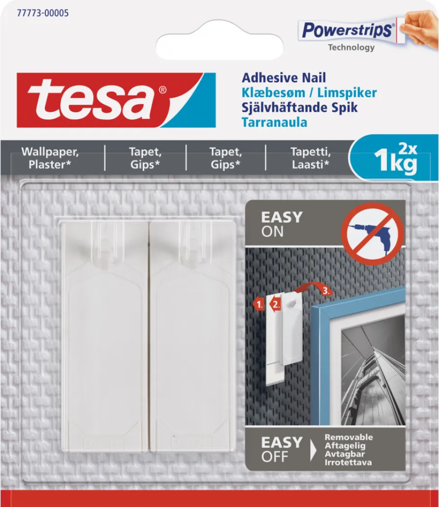 Tesa ® limspiker til tapet og gips 1 kg - 2 stk. | Limspiker