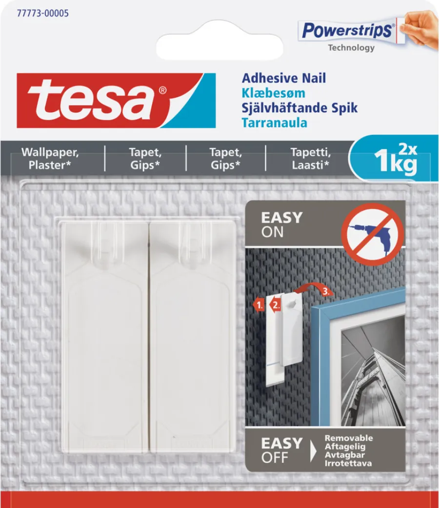 Tesa ® limspiker til tapet og gips 1 kg - 2 stk. | Limspiker