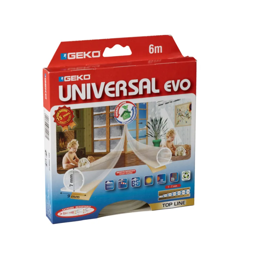 Geko Tetningslist universal EVO transparent - 6 meter | Tetningslister