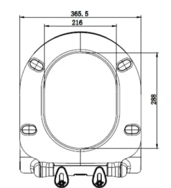 Nautic Toalettsete D-Shape slim soft close hvit | Toalettseter