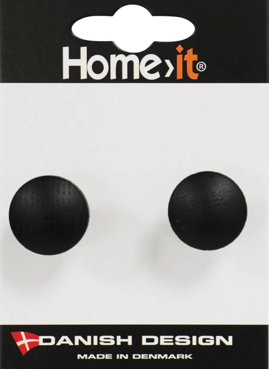 Home it Treknott Ø25 mm svart eik - 2 stk. | Knagger & Knaggrekker