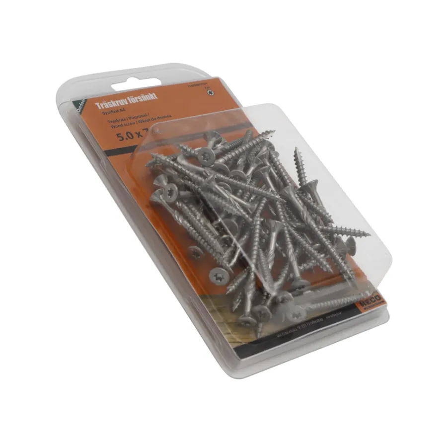 Heco Treskrue A4 5 x 70 mm 50-pk. | Skruer