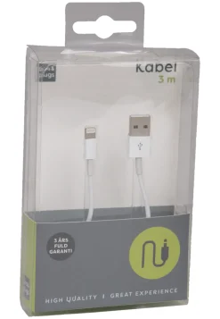 PhoneFood USB-A til lightning kabel - 3 meter | Kabler & Adaptere