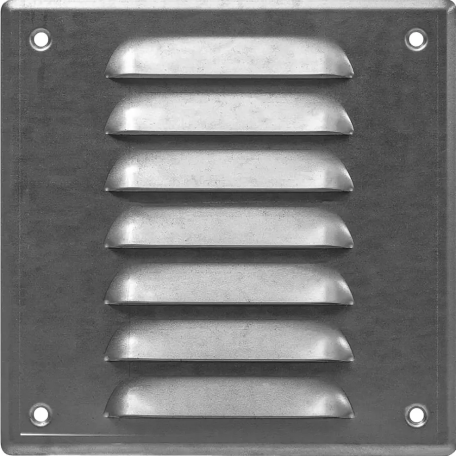 Veggrist med nett 17 x 17 cm – galv. metall | Ventilasjon