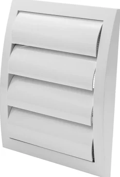 Ventilasjonsrist med vindstopp 19 x 19 cm - hvit | Ventilasjon