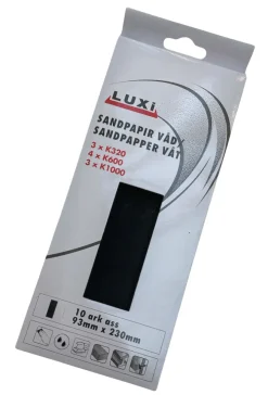 Luxi Våtslipepapir 10 stk. ass. i korn 320/600/1000 - | Sandpapir